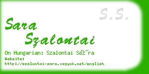 sara szalontai business card